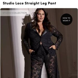 Black Lace Straight Leg Pants